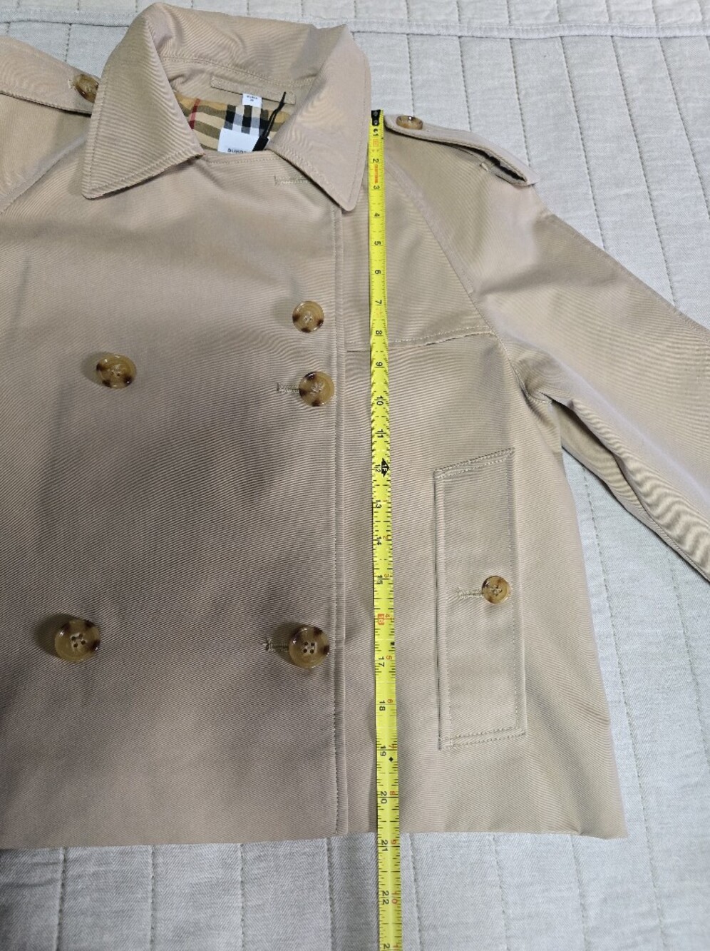 Cropped Trench Coat, Honey Color - Picture 12 of 15